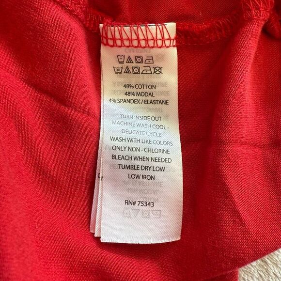 Tahari Red Essential Cap Sleeve T-Shirt - Picture 7 of 7